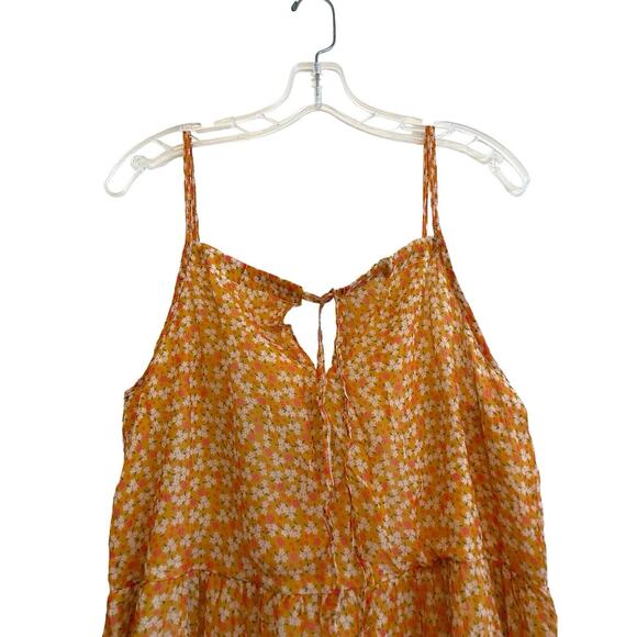 Reistor‎ Sunset to Sunrise Dress Size Small Sleeveless Tiered Orange Floral NWT - Picture 5 of 10